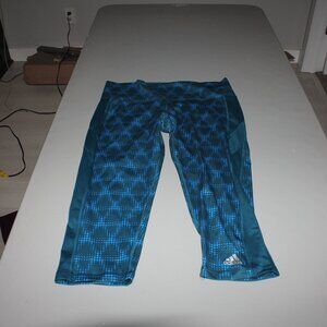 Blue & Green Adidas Running Capris Size Large